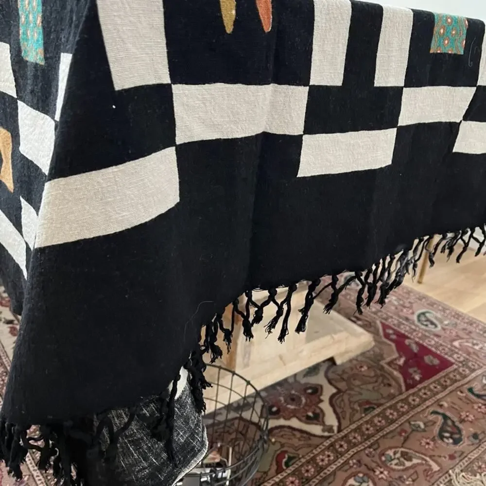 Sam Hilu Block Print Tablecloth Kuba-Inspired 69